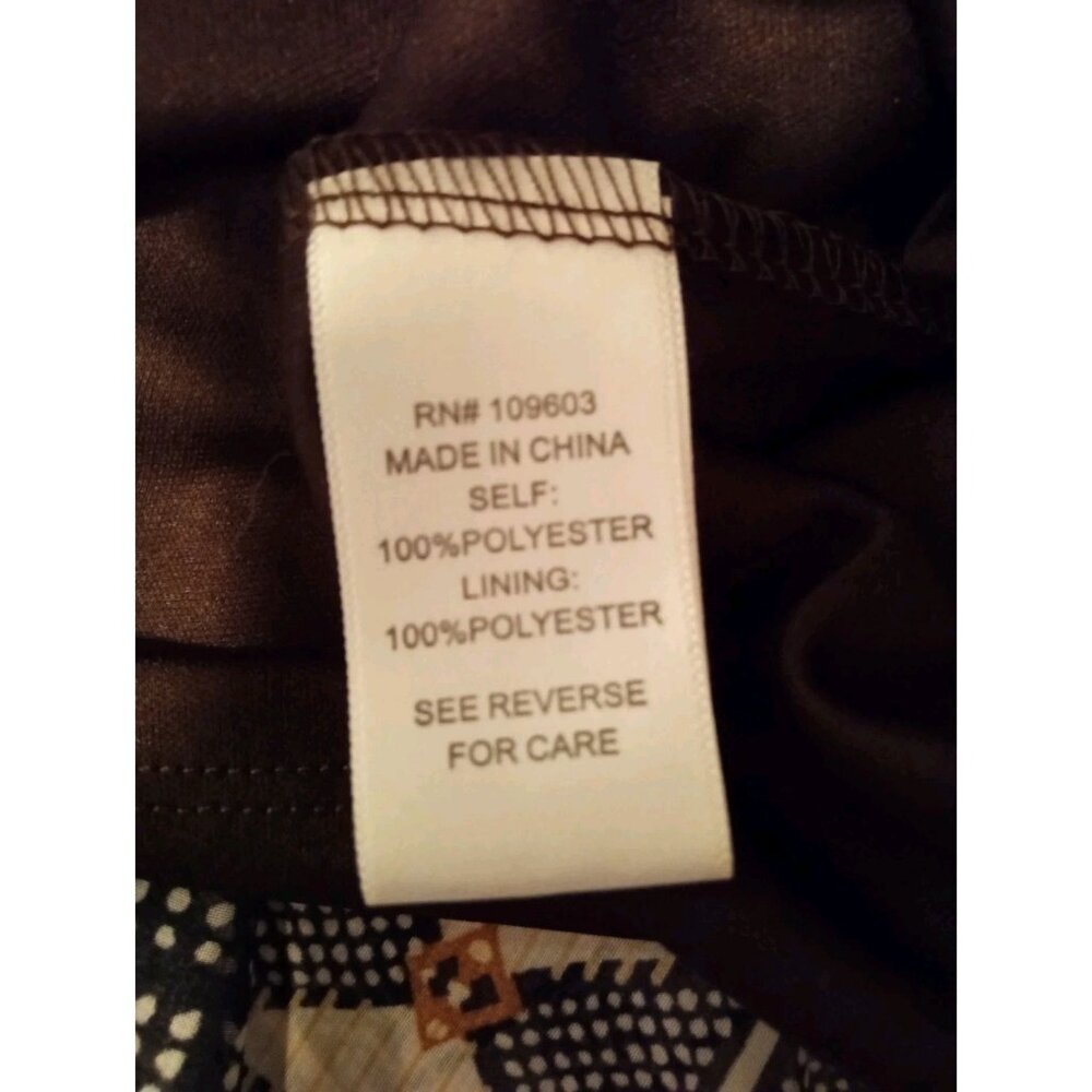 NWT CHRIS McLAUGHLIN Flowy Fit & Flare Dress 18W BROWN RED BLACK Summer Boho - Picture 5 of 10